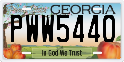GA license plate PWW5440
