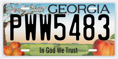 GA license plate PWW5483