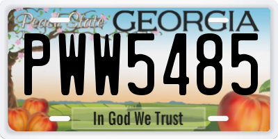 GA license plate PWW5485