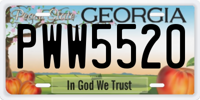 GA license plate PWW5520