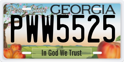GA license plate PWW5525