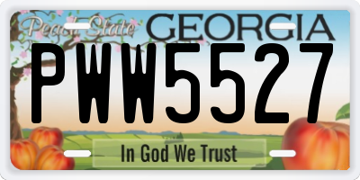 GA license plate PWW5527