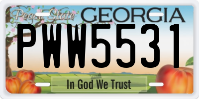 GA license plate PWW5531