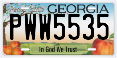 GA license plate PWW5535