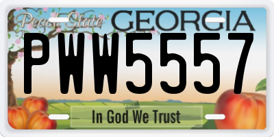 GA license plate PWW5557