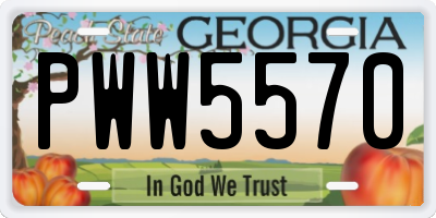GA license plate PWW5570