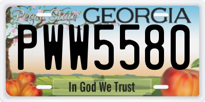 GA license plate PWW5580