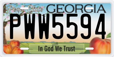 GA license plate PWW5594