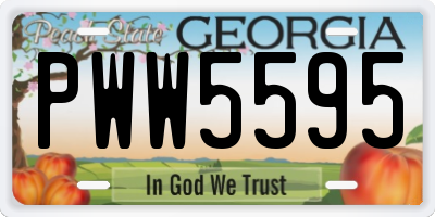 GA license plate PWW5595