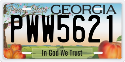 GA license plate PWW5621