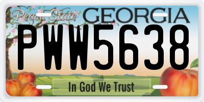 GA license plate PWW5638