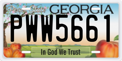 GA license plate PWW5661