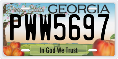 GA license plate PWW5697