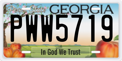 GA license plate PWW5719