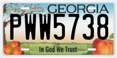 GA license plate PWW5738