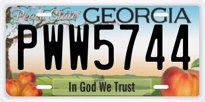 GA license plate PWW5744