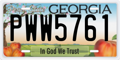 GA license plate PWW5761