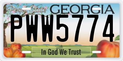GA license plate PWW5774