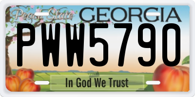 GA license plate PWW5790