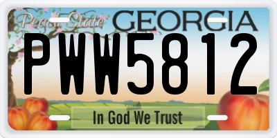 GA license plate PWW5812
