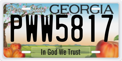 GA license plate PWW5817