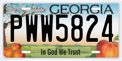 GA license plate PWW5824