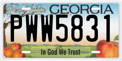 GA license plate PWW5831