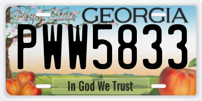 GA license plate PWW5833