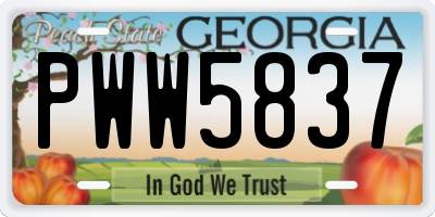 GA license plate PWW5837
