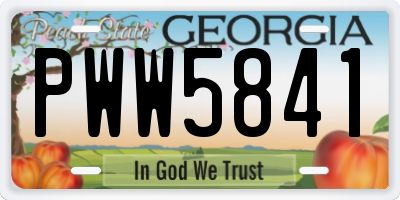 GA license plate PWW5841