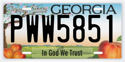 GA license plate PWW5851
