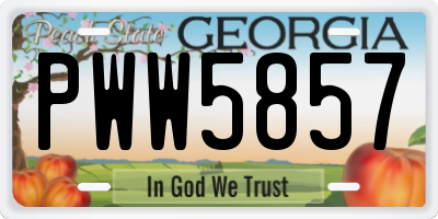 GA license plate PWW5857