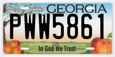 GA license plate PWW5861