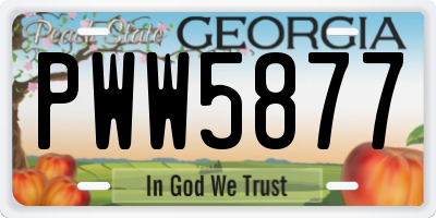 GA license plate PWW5877