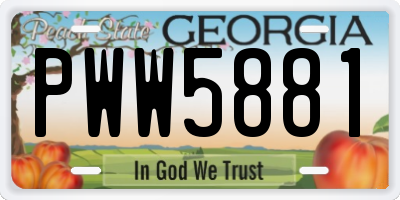 GA license plate PWW5881