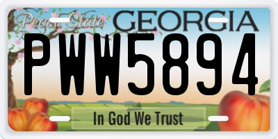 GA license plate PWW5894