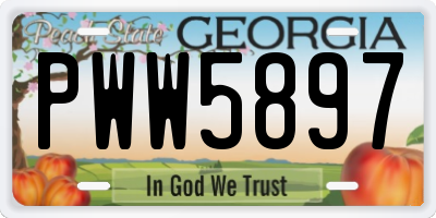 GA license plate PWW5897