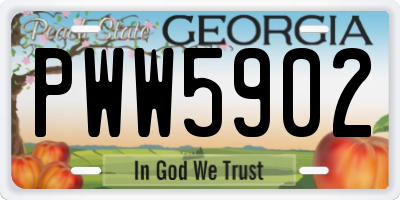 GA license plate PWW5902