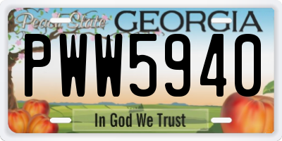 GA license plate PWW5940