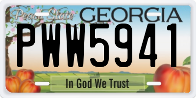 GA license plate PWW5941
