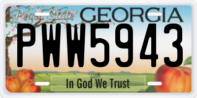 GA license plate PWW5943
