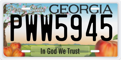 GA license plate PWW5945