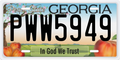 GA license plate PWW5949