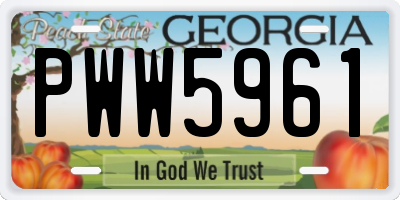 GA license plate PWW5961