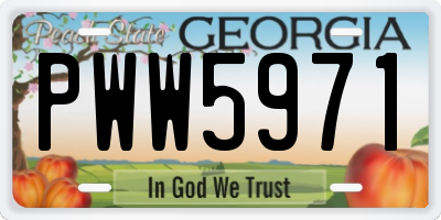 GA license plate PWW5971
