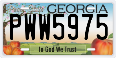 GA license plate PWW5975