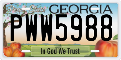 GA license plate PWW5988