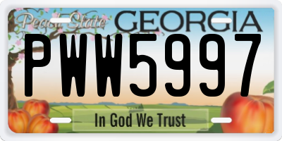 GA license plate PWW5997