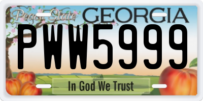 GA license plate PWW5999