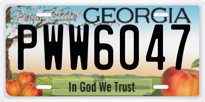 GA license plate PWW6047